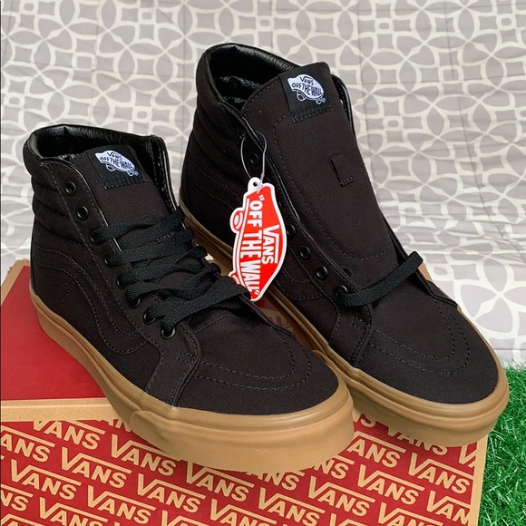 VANS MEN’S SK8-Hi REISSUE CANVAS GUM BLACK/LGHTGM Sneakers - Picture 3 of 16